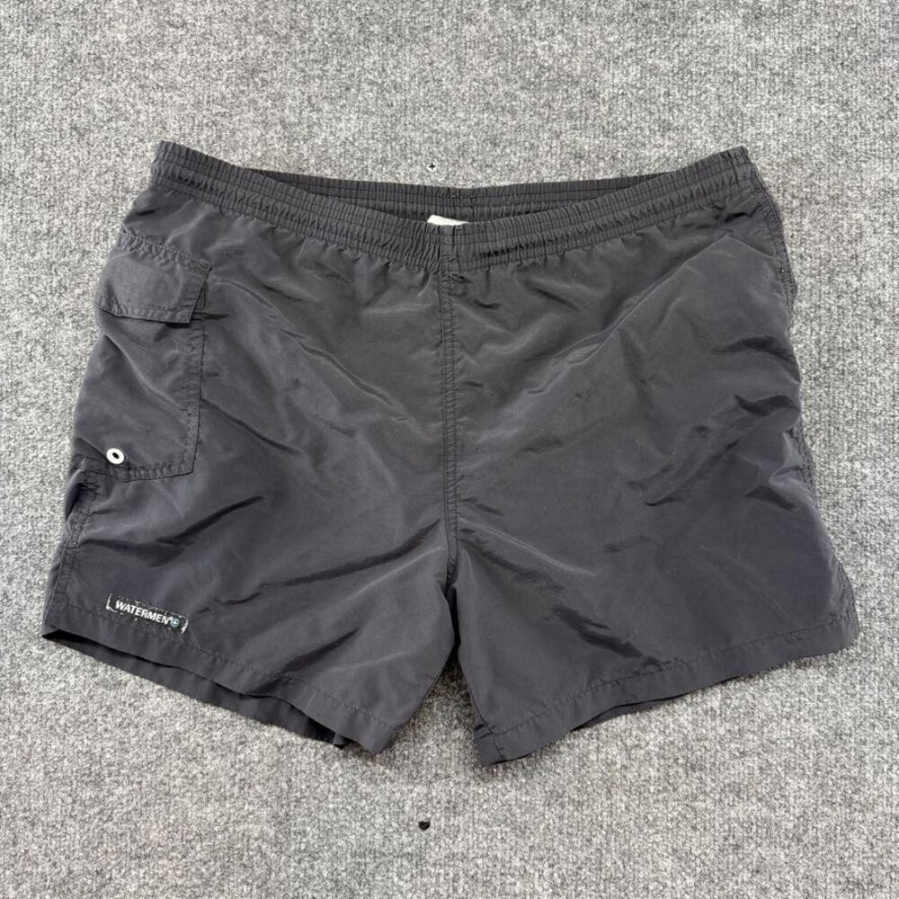 Watermen Shorts Mens Small Black Swim Trunks Built In Brief Elastic Waist Nylon